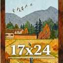 17x24 Picture Frame for Wall Display, 17x24 Brown Picture Frame with Shatter Resistant Plexiglass, Stable and Sturdy 17 x 24 Poster Frame for Wall Display, Handpicked Gift Collection, 1 Pack
