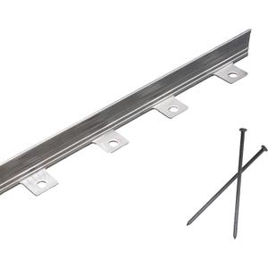 EasyFlex Aluminum No-Dig Landscape Edging for Landscape or Paver Projects, 10 Metal Edging Pieces with Spikes, 50 Feet, Mill