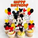 3 x WEERSHUN Mouse Cake Topper for Birthday Party Decoration 15Pcs - Mouse Cartoon Birthday Party Supplies - Cupcake Decoration Supplies for Kids Boys Birthday Party