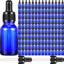 Tanlade 200 Pack 15ml Dark Dropper Bottles 1/2 oz Glass Dropper Bottles Brown Tincture with Eye for Essential Oils Liquids Perfumes Lab Chemicals and Travel(Blue)