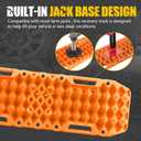 BUNKER INDUST Off-Road Traction Boards with Jack Base,Pair Recovery Track 4X4 Jeep Truck Emergency Tire Traction Mat with Bag -Sand, Mud, Snow Tracks Orange Traction Pad (Gen 7th)