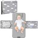 Diaper Changing Pad, Extra Large Portable Changing Pad for Baby with Wipes Holder, Foldable Travel Diaper Changing Mat with Shoulder Strap