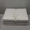 4 Tier Stackable Storage Bins with Lids, 28Qt Plastic Storage Containers with Magnetic Doors & Wheels, Convenient Storage Bins Closet Organizers, Household Organization for Home, Party, Office, Dorm (White)