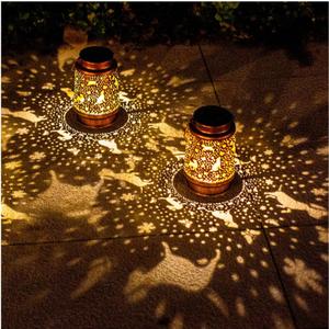 2 Pack Dog Outdoor Solar Hanging Lanterns Waterproof LED Solar Lights Metal Decorative Lanterns for Garden, Patio, Courtyard, Backyard, Yard Decor Unique Dog Gifts for Women Gardening