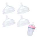 4 Pack Replacement Silicone Nipples Compatible with Comotomo 5oz / 8oz Bottle, Fast Flow, 6+ Months