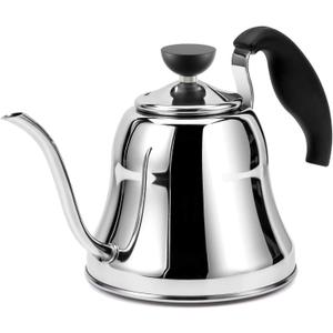 Tea Kettle for Stovetop, Barista's Choice Gooseneck Pour Over with Flow Control, Food Grade Stainless Steel Water Kettle, Tea Pot for Home & Kitchen - Small 28oz, Silver