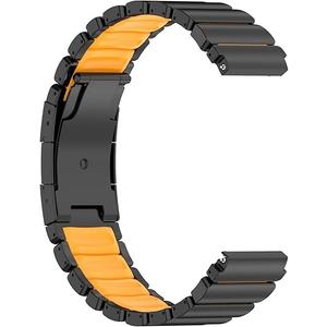 Titanium Silicone Strap For Huawei GT 6 Pro 46mm GT6 GT5 Band Wristband For Huawei Watch 5 4 3/Ultimate 2 Bracelet (Black,Orange)