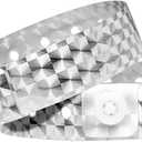 OUCHAN Holographic Plastic Wristbands Silver - 100 Pack Vinyl Wristbands for Events Parties