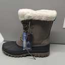 FEWGLEN Women's Waterproof Winter Snow Boots Lightweight Insulated Duck Boots Warm Cold Weather Boots Fur Lined Mid-Calf Boots Grey 10
