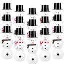 Nuogo 12 Pack Christmas Snowman Juice Bottle with Lid and Straw Scarves Snowman Shaped Reusable Water Bottles Empty Drink Containers for Christmas Party Supplies