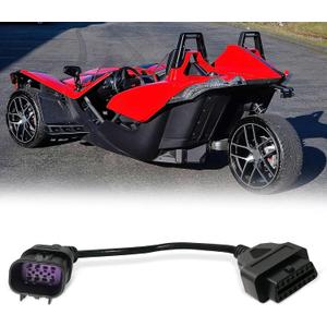 16 pin Female to 8 pin OBD2 Diagnostic Connector Fits Polaris ATV Motorcycle Slingshot,RZR, Ranger, General, Sportsman, ACE,etc