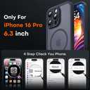 TOCOL for iPhone 16 Pro Case, Full Camera Protection, Compatible with Magsafe, Drop Protection, Translucent Magnetic Matte Phone Case for iPhone 16 Pro 6.3 inch (Black)