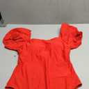 Saodimallsu Women's One Piece Swimsuit Short Puff Sleeve Square Neck Sexy Backless Tummy Control Bathing Suit Medium