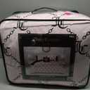 Juicy Couture Light Pink/Black Link Logo Printed Comforter Set, Full – Complete 8-Piece Bed in a Bag Collection