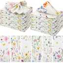 Cloth Napkins 15 x 15 Inch Reusable Soft Fabric Napkins Washable Plants Floral Square Napkin Cotton Dinner Towel Decorative for Summer Fall Party(Watercolor,24 Pcs)