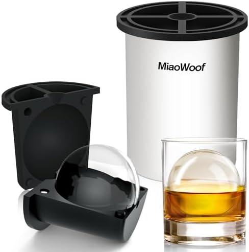 Clear Ice Cube Maker, 2.5 Inch Stainless Steel Crystal Large Clear Ice Ball Maker, Silicone Ice Cube Mold for Cocktails, Drinks & Bourbon, Whiskey Gifts for Men (1 Pack)