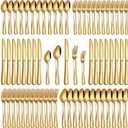 60 Piece Gold Silverware Set, Stainless Steel Flatware Set for 12 Food Grade Cutlery Utensil Set Include Knife Fork Spoon Mirror Polished Dishwasher Safe