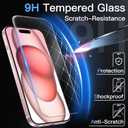 JETech Screen Protector for iPhone 15 6.1-Inch, One-Step Easy Installation with Auto-Alignment Bubble Free Box, 9H Tempered Glass Film, HD-Clear, 3-Pack
