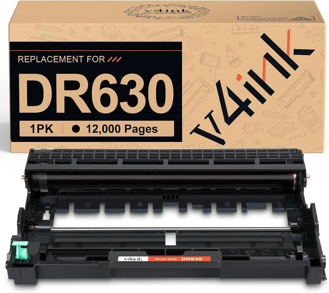 V4INK Compatible DR-630 Drum Replacement for Brother DR630 DR660 Drum for Brother HL-L2300D HL-L2320D HL-L2340DW HL-L2360DW HL-L2380DW MFC-L2700DW MFC L2720DW L2740DW DCP-L2520DW DCP-L2540DW Printer