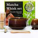 Matcha Whisk Set,8pcs Matcha Set includes Matcha Bowl(19 oz),Bamboo Matcha Whisk and Matcha Scoop,Matcha Whisk Holder,Stainless Steel Sifter,Tea Making Tools,Matcha Kit Gift for Matcha Lovers
