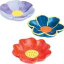 Fun Express Ceramics to Paint Mini Flower Bowls 12 Pack - Ceramic Painting Kit for Kids & Adults | Paintable Bisque Pottery Set with 3 Floral Designs | DIY Arts and Crafts Activity for Home & School