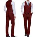 Wehilion Men's Suits 2 Pieces, Vest Pants Set for Men, V-Neck Slim Fit Casual Suit Waistcoat 6XL