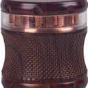 4-Piece Spice Grinder with Magnetic Lid, Resin Wood Grain Grinder with Integrated Screen & Transparent Storage Chamber, Manual Kitchen Seasoning Grinder (black)