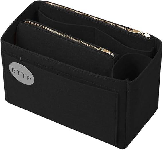 Purse Organizer, Felt Bag Organizer Insert Purse Organizer For LV Speedy, Neverfull, Tote, Handbag,Shaper 5 Sizes, Black