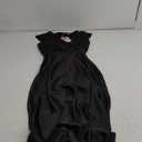 Summer Satin V Neck Wrap Maxi Dress for Women 2025 Elegant Silk Cap Sleeve Wedding Guest Dresses (Black), XS