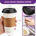 16 oz 100 Pack Disposable Coffee Cups with Lids and Sleeves, To Go Coffee Cups with Lids, Hot/Cold Beverage Drinking Cup for Coffee, Tea