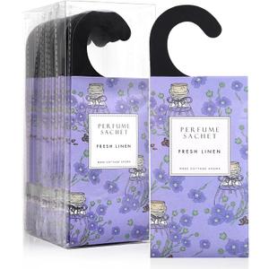 ROSE COTTAGE Large 12 Packs Fresh Linen Hanging Closet Deodorizer Air Freshener Long Lasting Scented Sachets Smell Goods for House