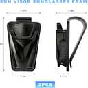2 PCS Sunglasses Holders for Car Sun Visor, Snap-On Metal Auto Visor Glasses Organizer Sunglasses Clip, One-Handed-Operation Eyeglass Storage Hanger for Most Vehicles (Black)