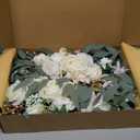 Faux Arch Flower Swag Set of 2 for Wedding Welcome Signs Floral Swag Wedding Reception Ceremony Signs Decor (White)