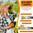 Flexible Garden Hose 100 FT, Ultra Lightweight Water Hoses w/10 Function Sprayer and 3/4" Brass Fittings, Kink-Free, Sturdy, Abrasion Resistant for Yard, Lawn, Outdoor and Gardening(Black Orange)