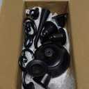 Black Candelabra Candle Holders for Pillar Candles 10.6 inch Tall, 5 Candle Candlestick Holder for 1/2-1 inch Taper Candles Halloween Candelabra Decoration Easy Assembly (Black)