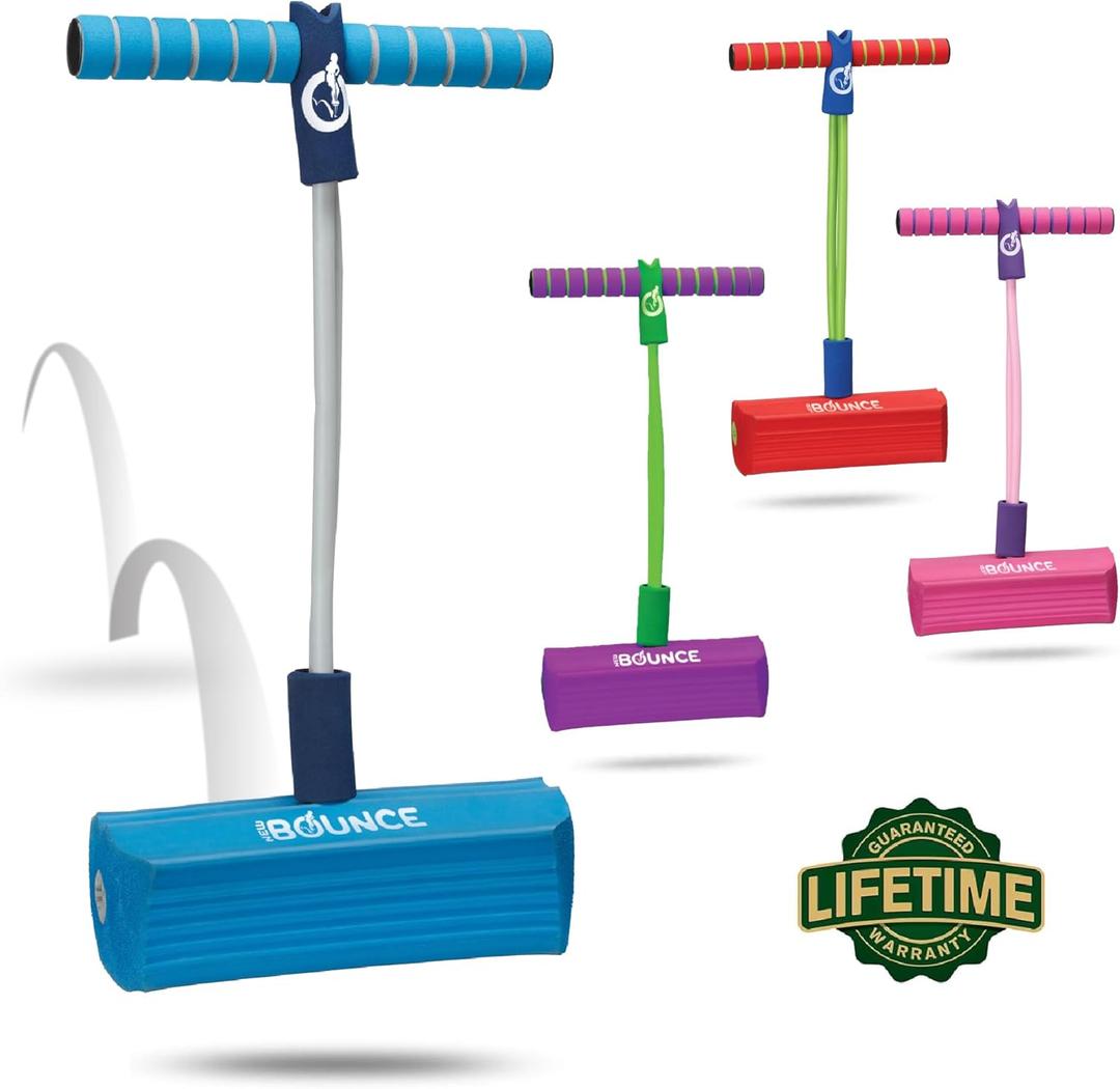New Bounce Pogo Stick for Toddlers - Foam Jumper for Age 3,4,5,6,7,8 - Outdoor Jumping Toys - Birthday Gift for Toddler Girls and Boys (Blue)