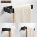 JOPOFI 2-Piece Hand Towel Holder, Towel Ring - Thicken SUS 304 Stainless Steel Towel Holder for Bathroom Wall, 8" Rectangular Modern Design Hand Towel Bar, Contemporary Hand Towel Rack - Matte Black