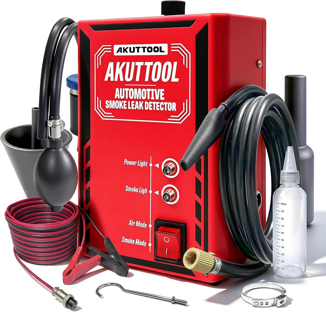 Smoke Machine Automotive Built-in Air Pump, 12V DC Smoke Leak Detector for Pipe System, Fuel Leakage, EVAP Vacuum Leakage Diagnostic Tester for Cars, Trucks, Motorcycle, ATV, Boat, Snowmobiles