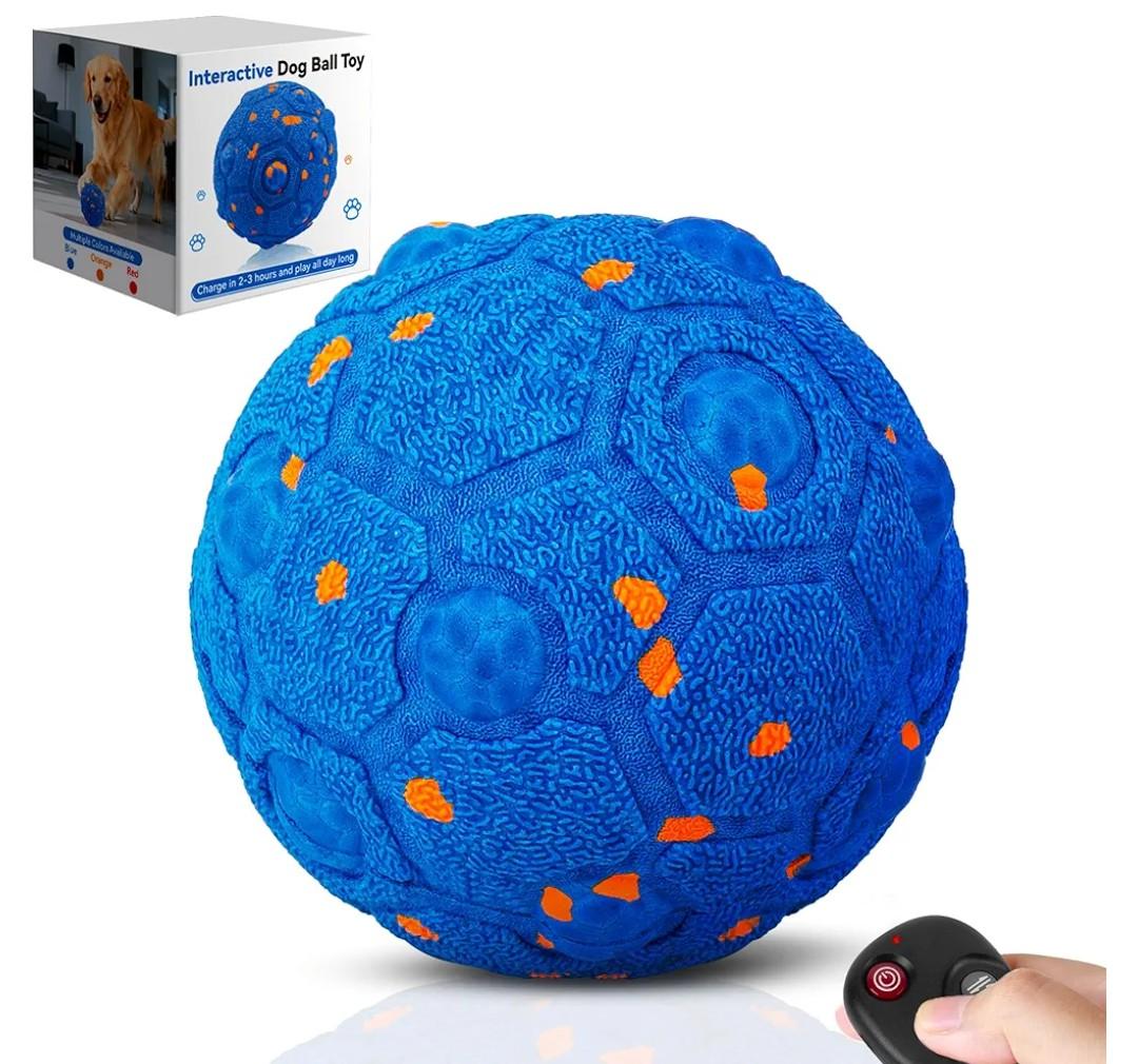 Newget Interactive Dog Toy Ball with Remote, 3 Modes Smart Moving Dog Balls with Touch Wake-Up, Automatic Bouncing/Rolling Chew-Resistant for Medium & Large Dogs to Keep Busy, Indoor/Outdoor