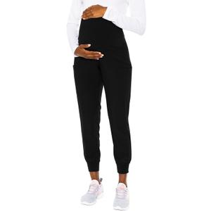 Med Couture Maternity Jogger Scrub Pants for Women, High Rise Waist, 4 Pockets with Soft Knit Waistband - MC029
