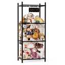 SpaceAid Stuffed Animal Storage Organizer, Wood Animals Zoo Toy Plushies Storage Holder, Large Capacity Plush Toy Cage for Playroom Organization, 22.8" Wide, Black
