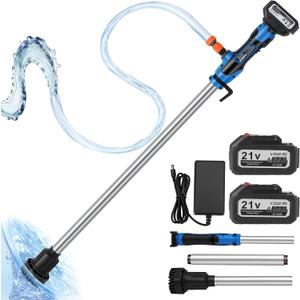 Cordless Stick Water Transfer Pump, with 24000mAh Batteries&Charger, 3/4" Outlet 78.7'' Hose, 770GPH 21V Handheld Water Transfer Pump for Pool/Garden/Pond/Boat/RV/Rain Barrels/Outdoor Draining