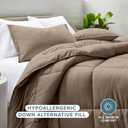 Bare Home Comforter Set - Size - Ultra-Soft - Goose Down Alternative - Premium 1800 Series - All Season Warmth (King/Cal King, Taupe)