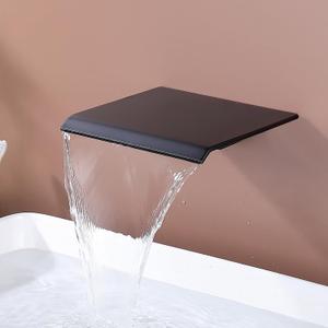 Waterfall Tub Spout Black Tub Faucet for Bathtub, SUS304 Stainless Steel, Matte Black Tub Spout Wall Mount, TS2B-BK