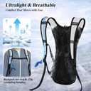 2 Pack Hydration Backpack Pack with 2L Hydration Bladder, TNYSPORT Lightweight Breathable Water Backpack with 3 Layer Pockets, Reinforced Shoulder Straps for Hiking Running Cycling