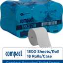Georgia-Pacific Compact Coreless 2-Ply Recycled Toilet Paper by GP PRO (Georgia-Pacific), 19378, 1,500 Sheets Per Roll, 18 Rolls Per Case