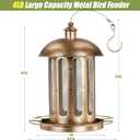 Bird Feeder, Large Capacity Bird Feeders for Outdoor Hanging, Heavy Duty Metal Wild Birdfeeder for Outside Garden Yard Decor, Retro Lantern Shape