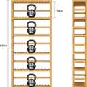 VASMIA 6-Tier Bamboo Shelf,Bamboo Storage Shelving Unit,Tall Bookcase with Adjustable Shelves,Multipurpose Storage Display Shelf for Bathroom, Living Room, Balcony, Kitchen,Natural