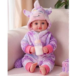 BABESIDE Baby Doll Girl - 15-Inch Realistic Baby Doll with Blue Eyes, Soft Body in Unicorn Outfit Life Like Baby Dolls that Look Real for 4 5 6 7 8 9 Years Girl, Birthday Gift and Pretend Play
