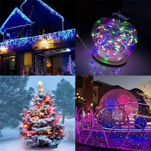 65.6ft 200 LED Solar Lights Outdoor String, Solar Outdoor Lights with 8 Lighting Modes, Waterproof Solar Powered Fairy Lights for Garden Patio, White